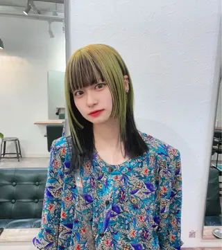 セミロング GO TODAY SHAiRE SALON 原宿本店所属・REINA/ブリーチ /ハイトーン/原宿のヘアスタイル