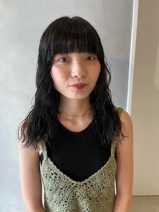 セミロング カラー パーマ ボブ/ベージュ/ パーマ🪿近森ゆいのヘアスタイル