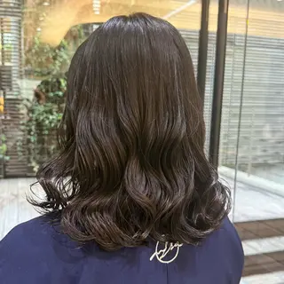 ミディアム パーマ 韓国風パーマ🌿コテ 巻き風パーマ/るいのヘアスタイル