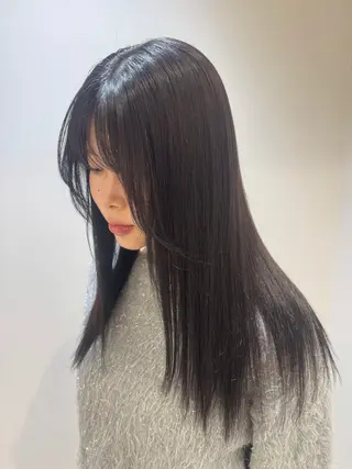 ロング カラー 韓国レイヤーカット/ くすみカラー/モモのヘアスタイル