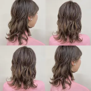 セミロング カラー エクステ ハイトーン 💭黒崎ハルカのヘアスタイル