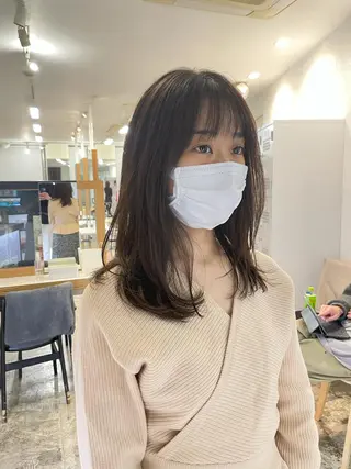 ミディアム 透明感カラー 大人グレージュ有村のヘアスタイル