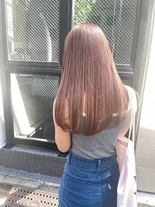 セミロング カラー 透明感カラー 大人グレージュ有村のヘアスタイル