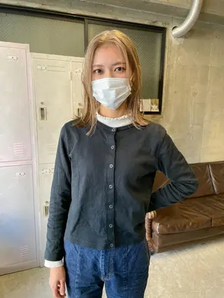 ミディアム カラー パーマ/レイヤー 岩山丈一郎のヘアスタイル