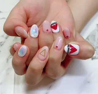 ショート カラー ネイル Q Free nailsのネイルデザイン