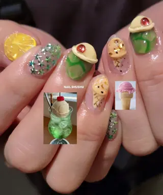 ネイル 3dパーツ/流行り 👧shushu❤️のネイルデザイン