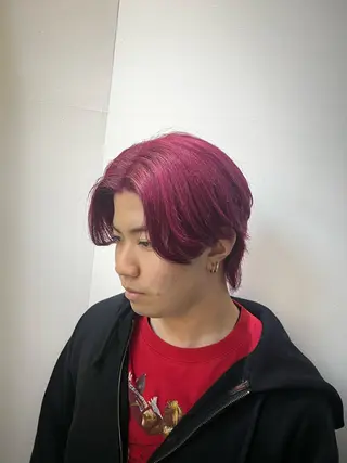 カラー メンズ ダブルカラー寒色系 ボリューム改善ハヤトのヘアスタイル