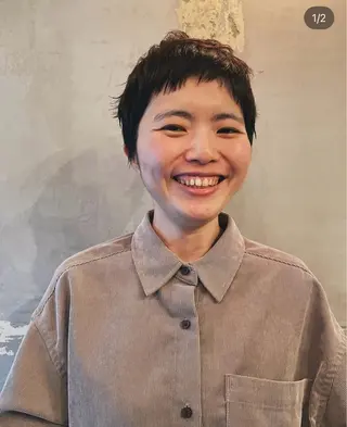 ショート ポミエ恵比寿所属・ショートウルフくせ毛 お任せくださいのヘアスタイル