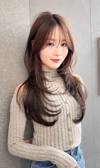 ロング カラー Lond mare レイヤーカット/韓国のヘアスタイル