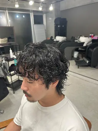 パーマ メンズ カズキ🌼曲がる縮毛 /くせ毛パーマのヘアスタイル