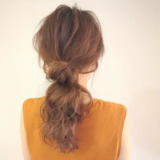 セミロング カラー ヘアアレンジ Mariana/ 鶴原-ハイライトのヘアスタイル