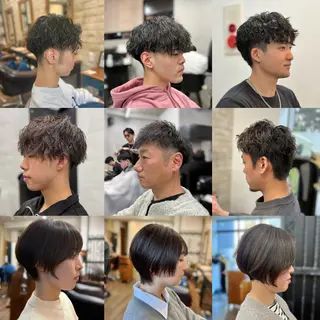 ショート パーマ メンズ メンズ特化×女性 施術◎清水 真之介のヘアスタイル