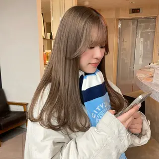 ロング カラー 透明感/ベージュ/ 艶髪/ボブ🫧門脇由のヘアスタイル