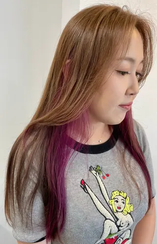 ロング カラー 須田 倫代のヘアスタイル