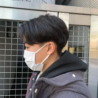 ショート メンズ アイブロウ 【メンズ縮毛矯正】 田中秀斗のヘアスタイル