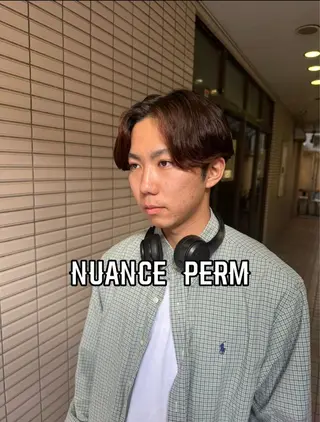 ミディアム パーマ メンズ パーマ職人 渡邊　優雅のヘアスタイル