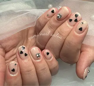 ネイル shineジェル& チップ長さだしのネイルデザイン