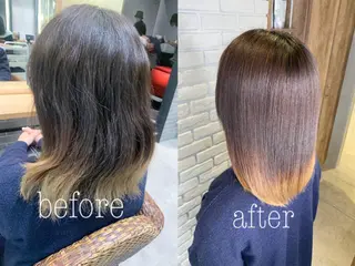 ミディアム パーマ 髪質改善/縮毛矯正 艶カラー/珠聡のヘアスタイル