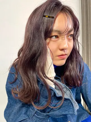 セミロング カラー 暖色カラー🍒 ケアブリーチ/akiのヘアスタイル