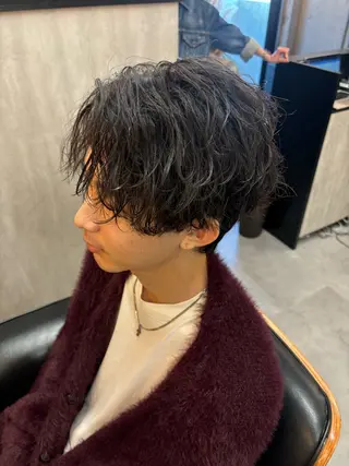 ミディアム 石井希武/学芸大学/ パーマ/縮毛矯正のヘアスタイル