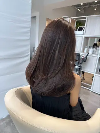 ロング カラー Hair Make NEWYORK　稲荷町店所属・南部萌🍀縮毛矯正 ツヤ髪ストレートのヘアスタイル