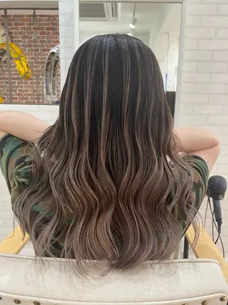 セミロング カラー ヘアアレンジ 久米 治仁のヘアスタイル