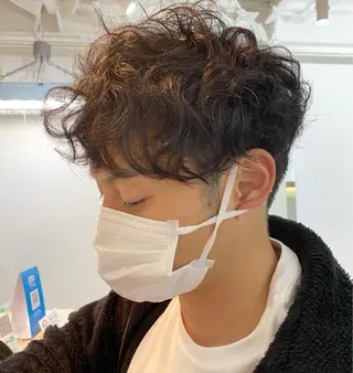 ショート パーマ 森貴裕/ベージュ/ パーマ/オリーブのヘアスタイル