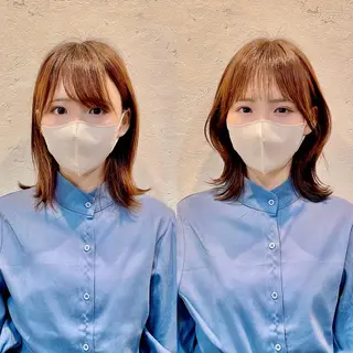 ミディアム 🌹ハッシュカット、 レイヤー韓国ヘア🌹のヘアスタイル