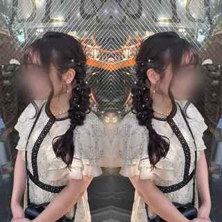 セミロング ヘアアレンジ ☻モエカ/ハイトーン アレンジ☻のヘアスタイル