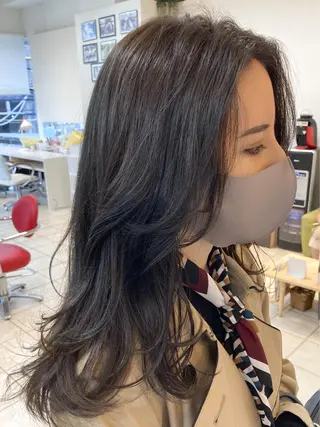 ミディアム カラー 樋野 亮のヘアスタイル