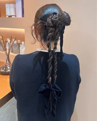 ロング カラー ヘアアレンジ ✨カチモリ✨レイヤー 韓国ヘア🇰🇷ゆいのヘアスタイル