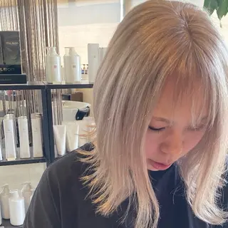 セミロング カラー 前田 知輝のヘアスタイル