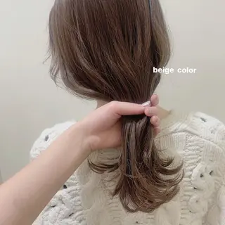 セミロング カラー 顔周りレイヤー 🎀マリノのヘアスタイル