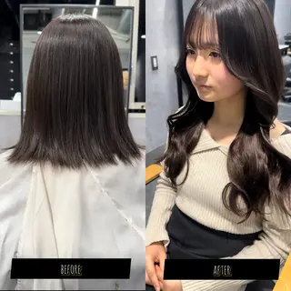 ミディアム カラー プルエクステ/透明感 カラー✨KAZUKIのヘアスタイル