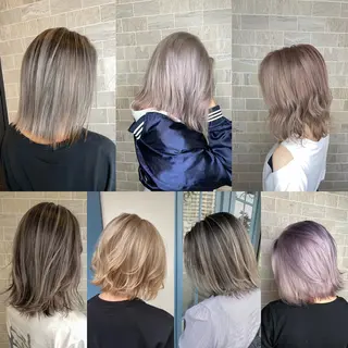 ミディアム ブリーチ毛矯正.髪質 改善.髪にドラマをのヘアスタイル