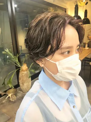 ショート パーマ 千葉 郁也のヘアスタイル