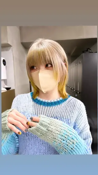 ミディアム カラー 原田 朱里のヘアスタイル