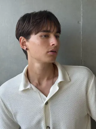 ショート パーマ メンズ メンズ職人/センター パート/富沢真斗のヘアスタイル