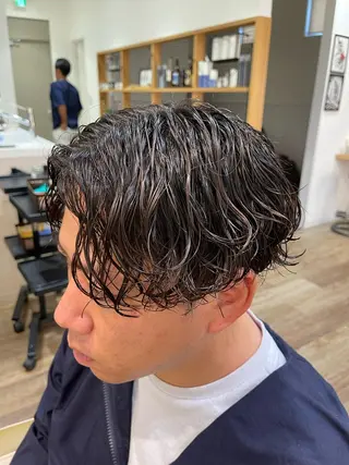 ミディアム パーマ メンズ メンズパーマ 北原寿樹のヘアスタイル