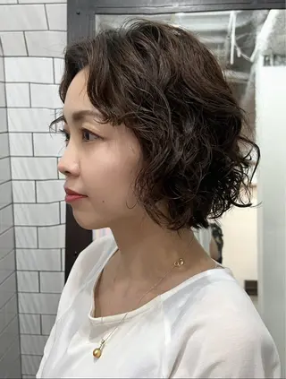 ショート 紙屋町ショート /ボブ　パーマ河内蓮のヘアスタイル