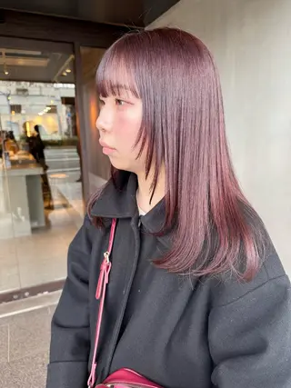 セミロング カラー ピンクカラー/ mana🎀のヘアスタイル