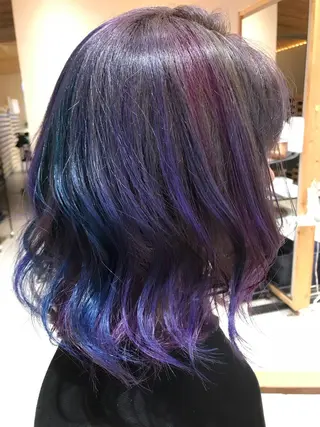 セミロング カラー 関口 友行のヘアスタイル