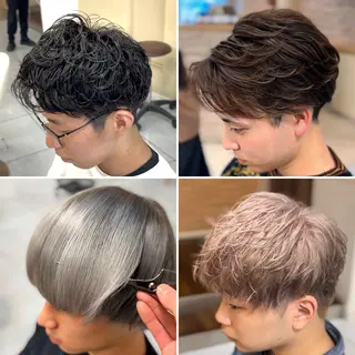 ショート カラー パーマ メンズ 🔮メンズ縮毛矯正 毛流れパーマ💎竹永のヘアスタイル