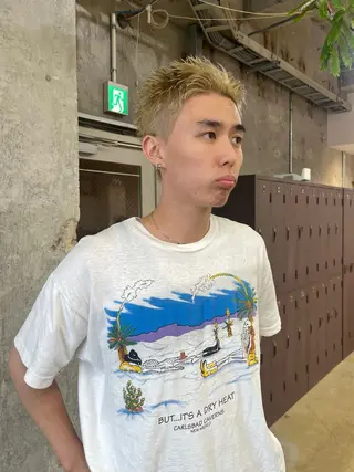 ショート カラー メンズ ナガノリノ /ボブ/ ベージュ/暖色のヘアスタイル