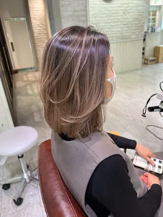 ミディアム 阿部 泰博のヘアスタイル