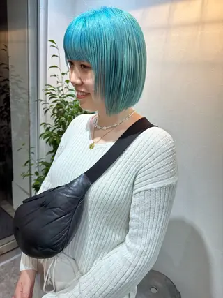 ショート カラー パーマ/透明感カラー /ボブ/吉田一生のヘアスタイル