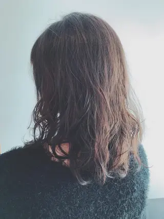 ミディアム カラー パーマ 野々村 裕菜のヘアスタイル