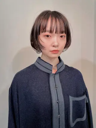 ショート カラー レイヤーパーマ＊ 顔まわり似合わせのヘアスタイル