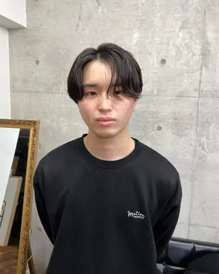 ミディアム パーマ メンズ Yui/メンズカラー /シャドウパーマのヘアスタイル