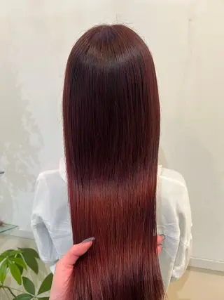 ロング カラー ブリーチしない暖色 カラー🥀杉 優菜のヘアスタイル